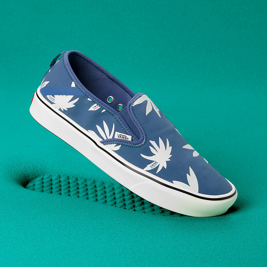 Vans Erkek Kaykay Ayakkabısı ComfyCush Summer Leaf Slip-On SF Lacivert | 90404-193